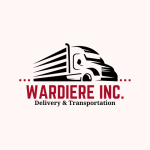 Black Red Flat Illustrated Cargo Delivery Logistic Transport Logo
